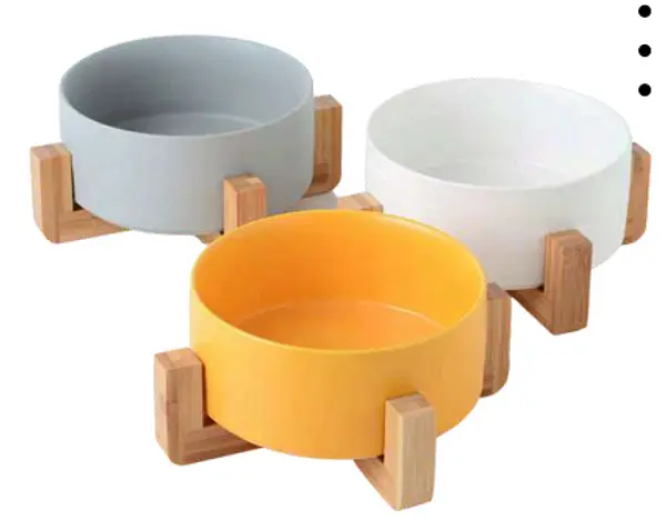 Comedero O Bebedero Ceramica Y Madera